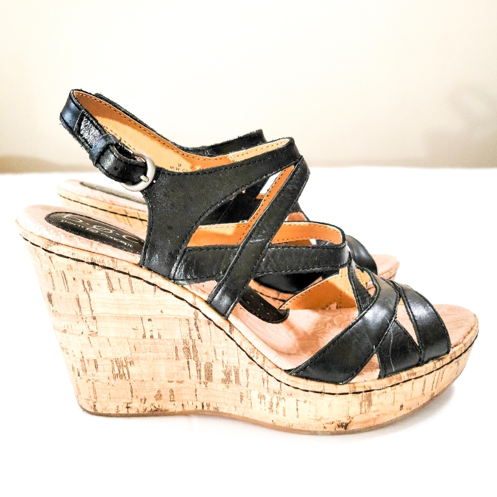 Boc Brygida Open Toe Platform Wedge Cork Sandals